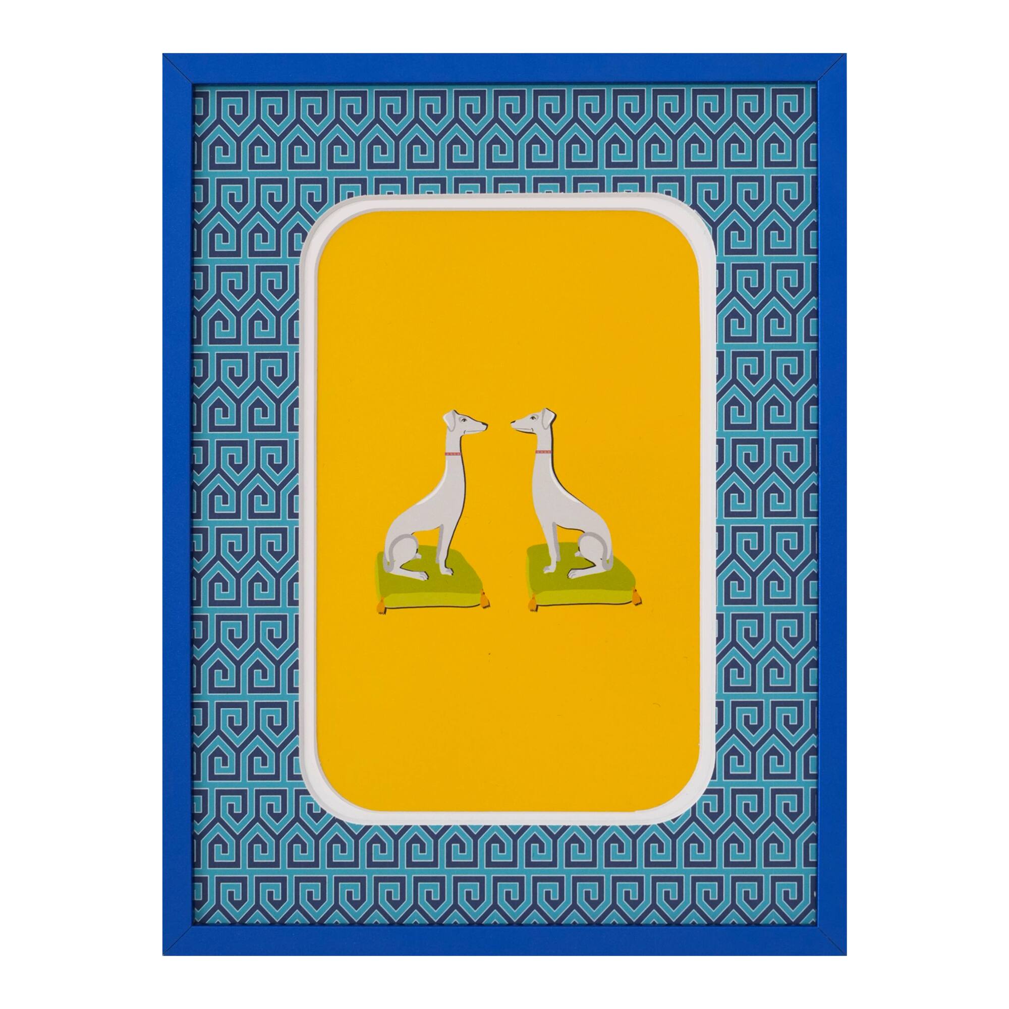 Jonathan Adler x Michaels 4" x 6" Blue & Teal Greek Key Matted Metal Tabletop Frame